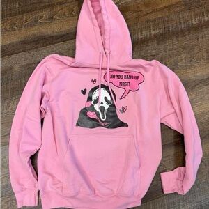 Pink Hoodie with Scream Graphic